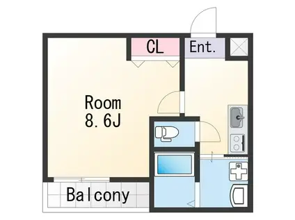 フジパレス和歌山黒田Ⅲ番館(1K/3階)の間取り写真