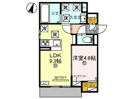 D-LUCE 秋月(1LDK/1階)の間取り写真
