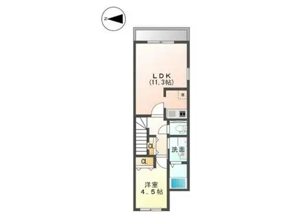 ソレアードⅢ(1LDK/2階)の間取り写真