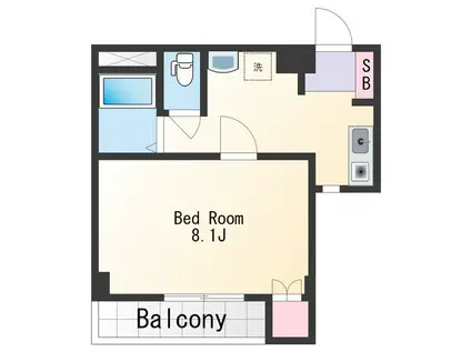 ヴィラデステマンション(1K/2階)の間取り写真