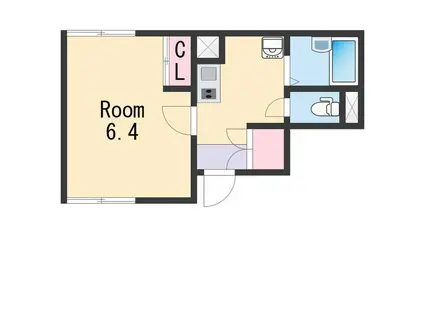 レオネクストウエストベイ(1K/1階)の間取り写真