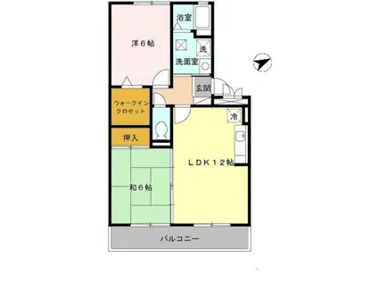 ファースト西浜(2LDK/2階)の間取り写真