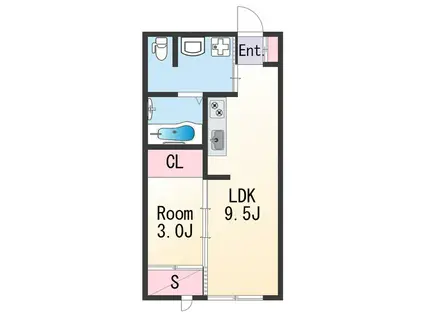KOYA 430(1LDK/2階)の間取り写真