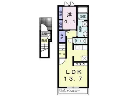 ブルムンタウン(1LDK/2階)の間取り写真