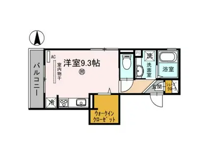 D-ROOM北田辺丁(ワンルーム/3階)の間取り写真