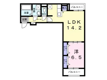 プラージュ(1LDK/3階)の間取り写真