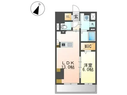 ワシンレジデンス(1LDK/3階)の間取り写真
