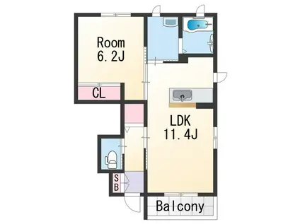 ガーデンハイツ(1LDK/1階)の間取り写真