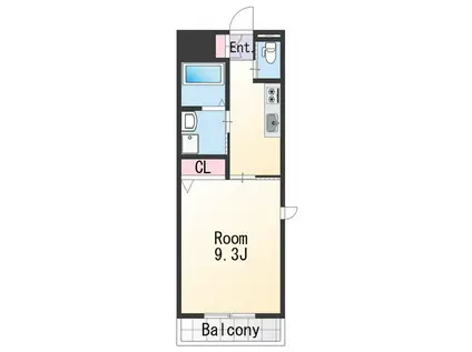 パティナA(1K/3階)の間取り写真