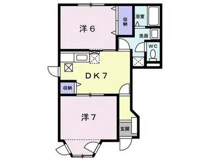 メゾンドーレⅢ(2DK/1階)の間取り写真