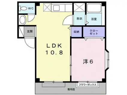 ベルドール松房Ⅰ(1LDK/1階)の間取り写真