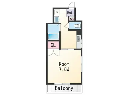 ヤマイチプラザ吹上(1K/2階)の間取り写真