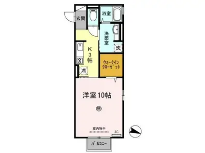 シクルアヴェニュー(1K/1階)の間取り写真