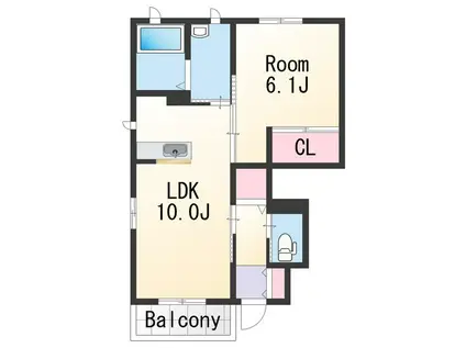 シャーメゾン狐島(1LDK/1階)の間取り写真