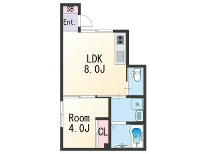 N MAISON島橋(1LDK/1階)の間取り写真