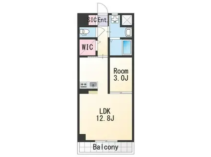 WISTERIA広道(1LDK/2階)の間取り写真
