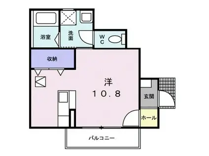 ミッリオーレカーサ(ワンルーム/1階)の間取り写真