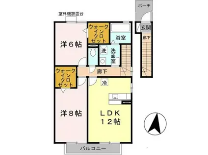 PHRASE HAYASHI(2LDK/2階)の間取り写真