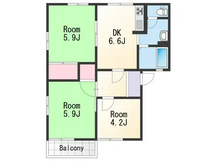 フレグランスロゼ(3DK/2階)の間取り写真