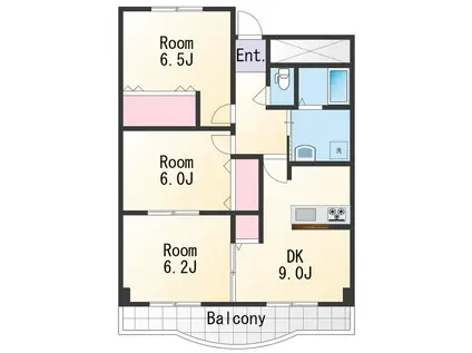 水原マンションⅡ(3DK/3階)の間取り写真