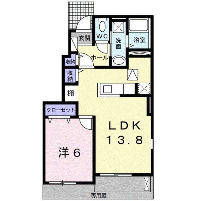 アトランティス(1LDK/1階)の間取り写真