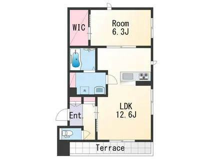ハルミエール Ⅱ(1LDK/1階)の間取り写真