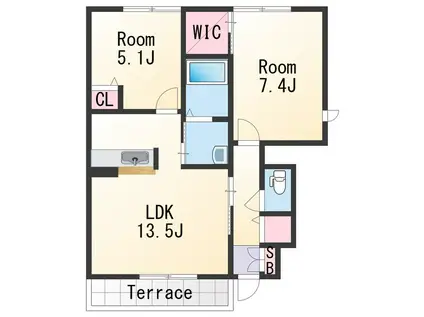 MASTCOURT秋葉(2LDK/1階)の間取り写真