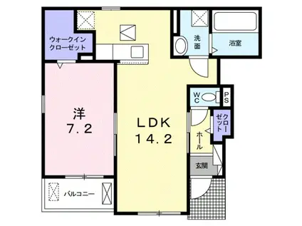 エテルノ セロ(1LDK/1階)の間取り写真
