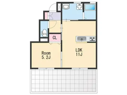 グランテラス(1LDK/1階)の間取り写真