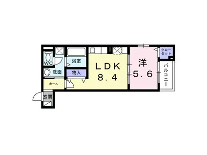 モンテリザイア紀和(1LDK/3階)の間取り写真
