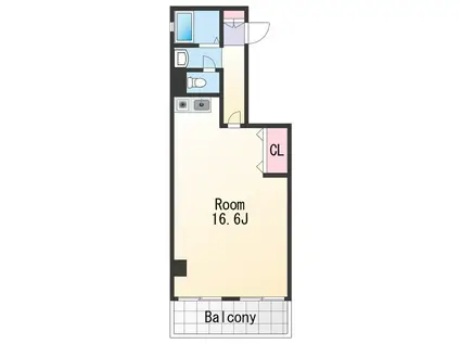 アミカビル(ワンルーム/2階)の間取り写真