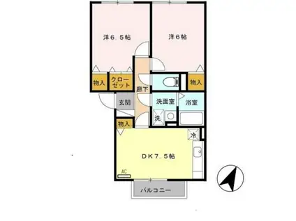 LE FIGAROⅡ(2DK/2階)の間取り写真