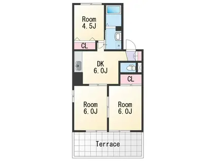 セジュールK(3DK/1階)の間取り写真