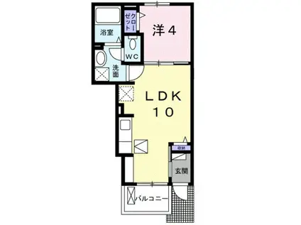 セボージャ(1LDK/1階)の間取り写真