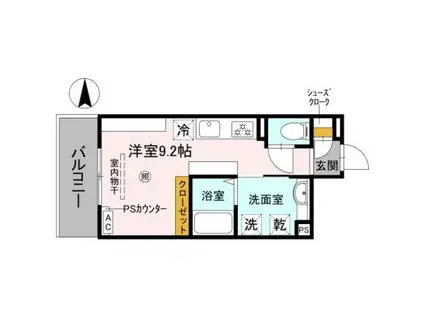 D-LUCE寄合町(ワンルーム/3階)の間取り写真