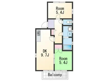 ディアス植松(2DK/2階)の間取り写真