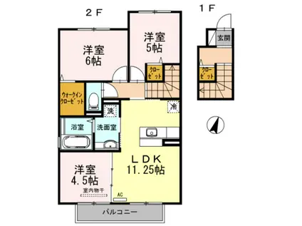 プラージュ(3LDK/2階)の間取り写真