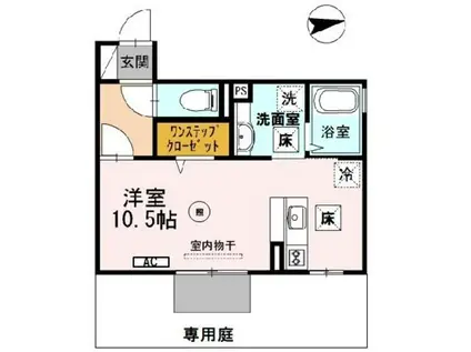 D-ROOM フィット(ワンルーム/1階)の間取り写真