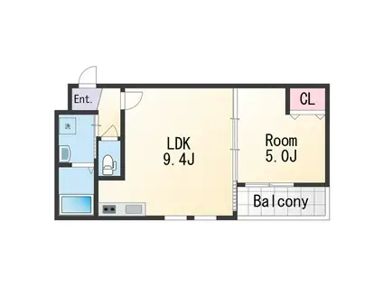 アメニティ高松(1LDK/1階)の間取り写真