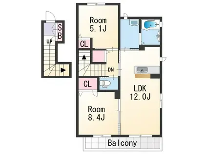 シャーメゾン和歌川(2LDK/2階)の間取り写真