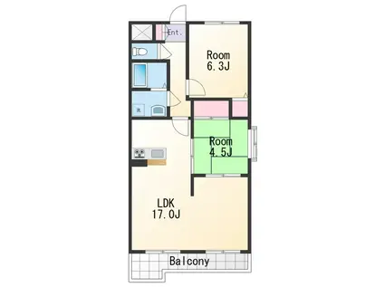 アンブリック(2LDK/3階)の間取り写真