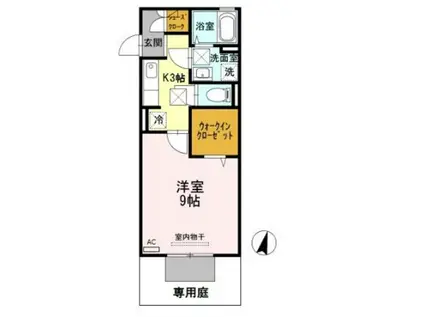 D-ROOM南出島(1K/1階)の間取り写真