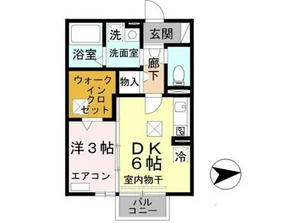 モナリエAN(1DK/1階)の間取り写真