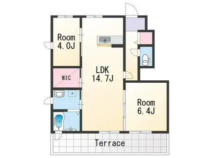 ブランシェS(2LDK/1階)の間取り写真