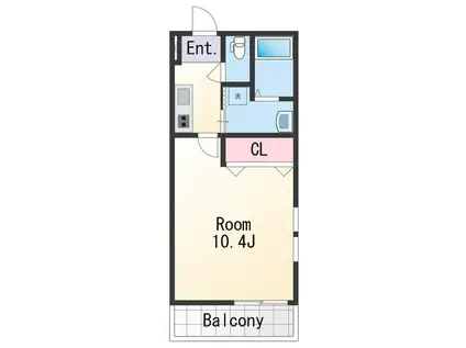 フジパレス城北Ⅵ番館(1K/1階)の間取り写真