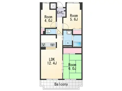 ライオンズマンション和歌山関戸壱番館(3LDK/2階)の間取り写真