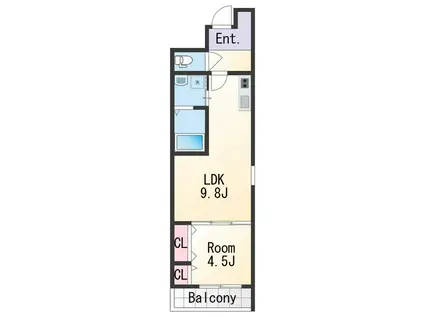 フジパレス市駅東ウエスト(1LDK/3階)の間取り写真