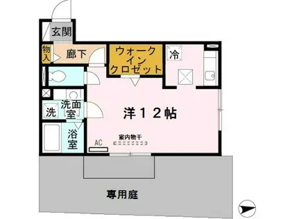 ネオハウス パティオ(ワンルーム/1階)の間取り写真