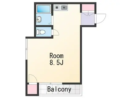 コーポホワイト南出島B棟(ワンルーム/2階)の間取り写真