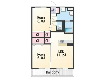 ハートフルほしや(2LDK/3階)の間取り写真